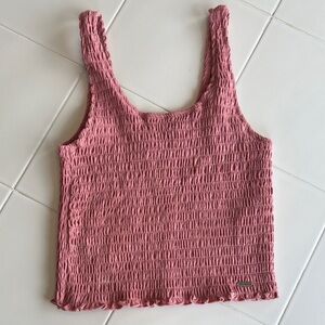 Hollister Pink Smocked Sleeveless Tank Top